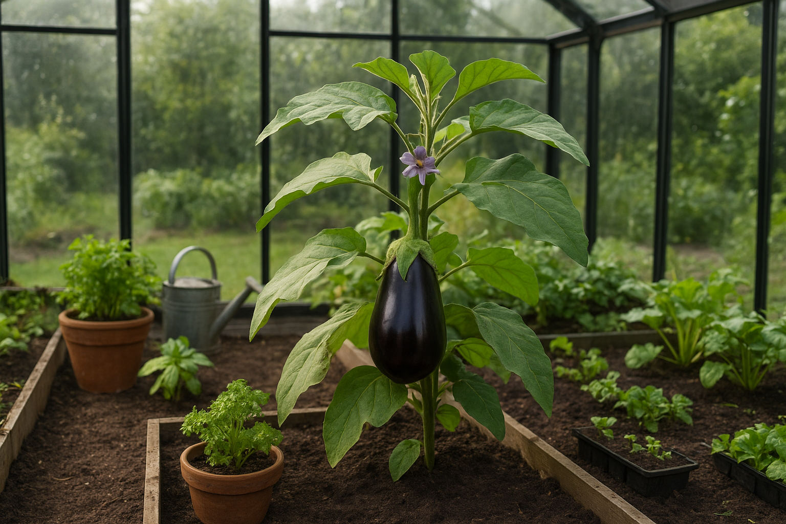 Hvad kan man plante sammen med aubergine?