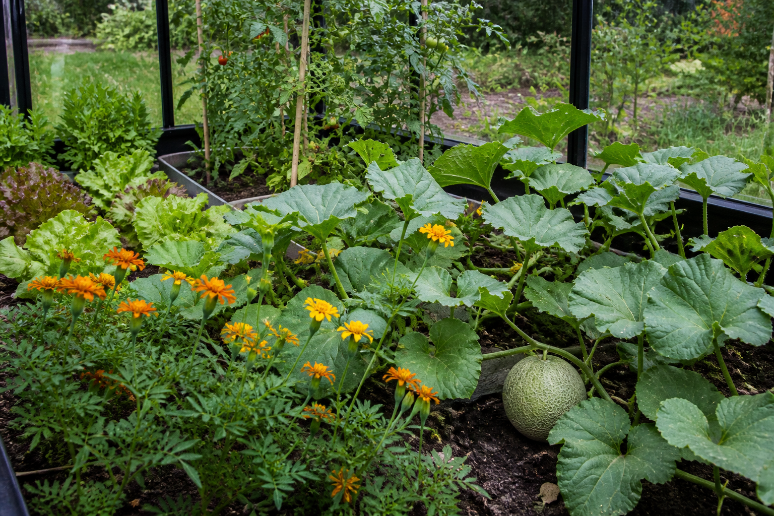 Hvad kan man plante sammen med melon?
