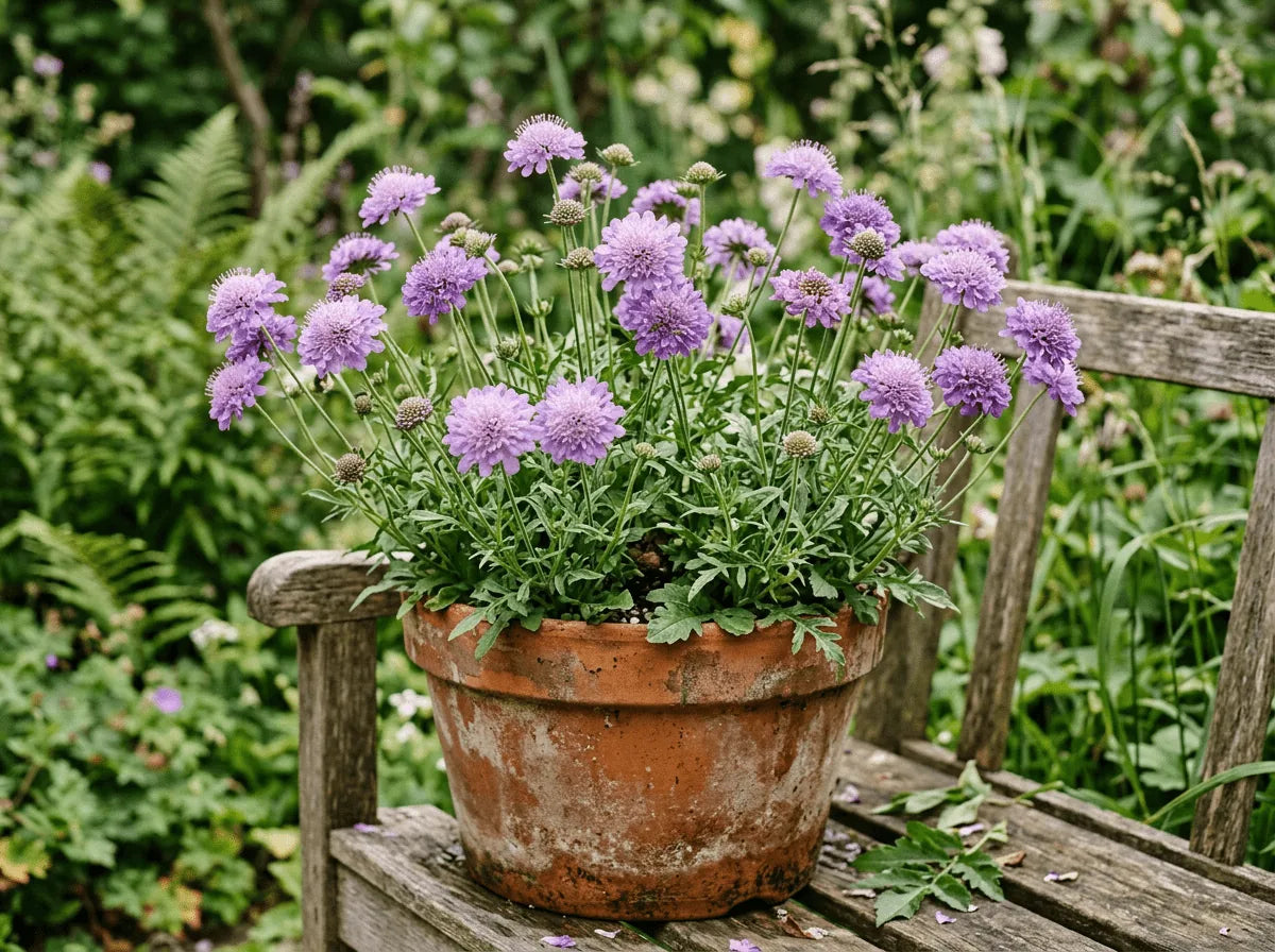 Enkeblomster frø i krukker