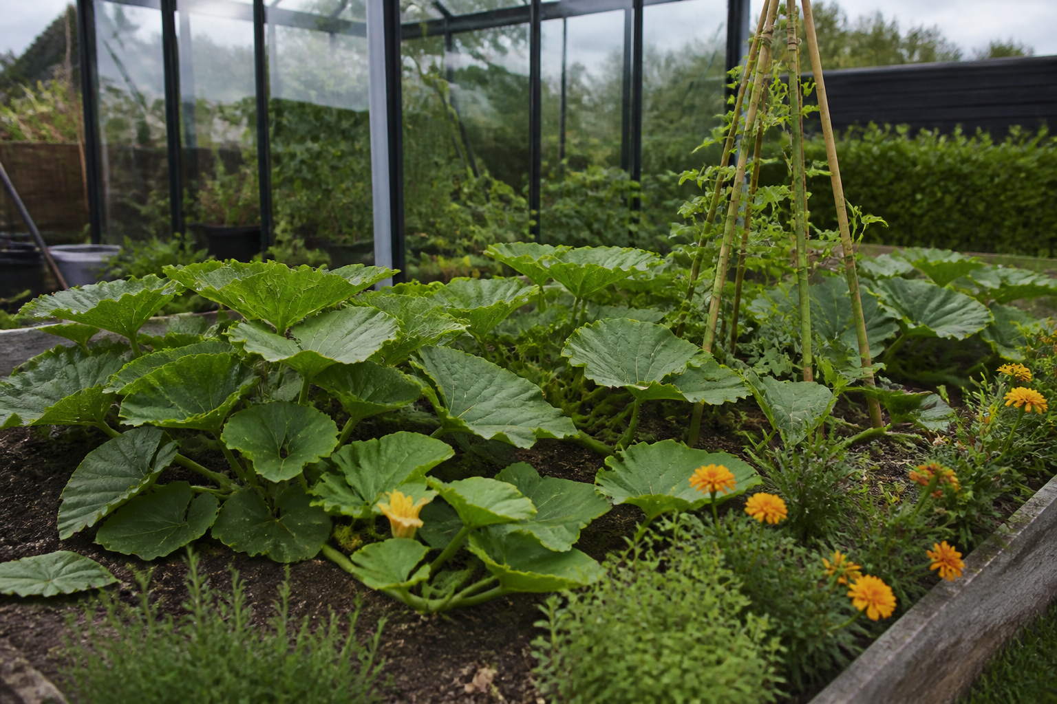 Hvad kan man plante sammen med butternut squash?