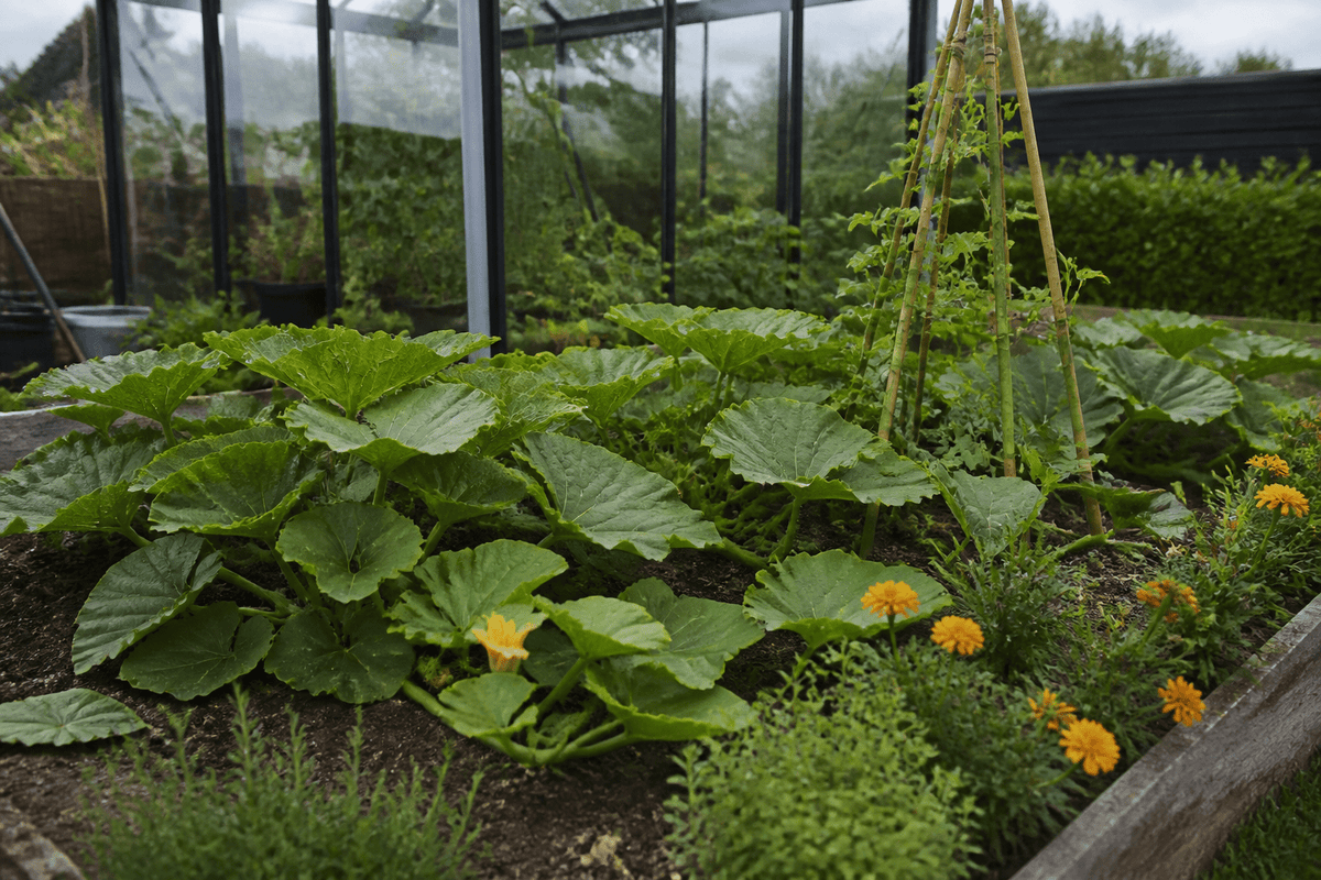 Hvad kan man plante sammen med butternut squash?