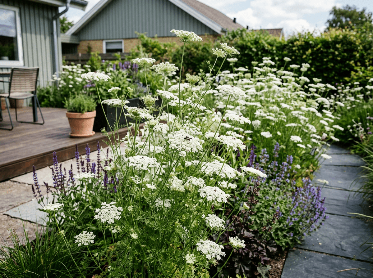 gulerodsblomster i haven
