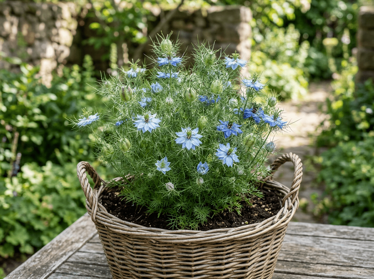 Jomfru i det grønne frø i krukker – dyrkningsguide