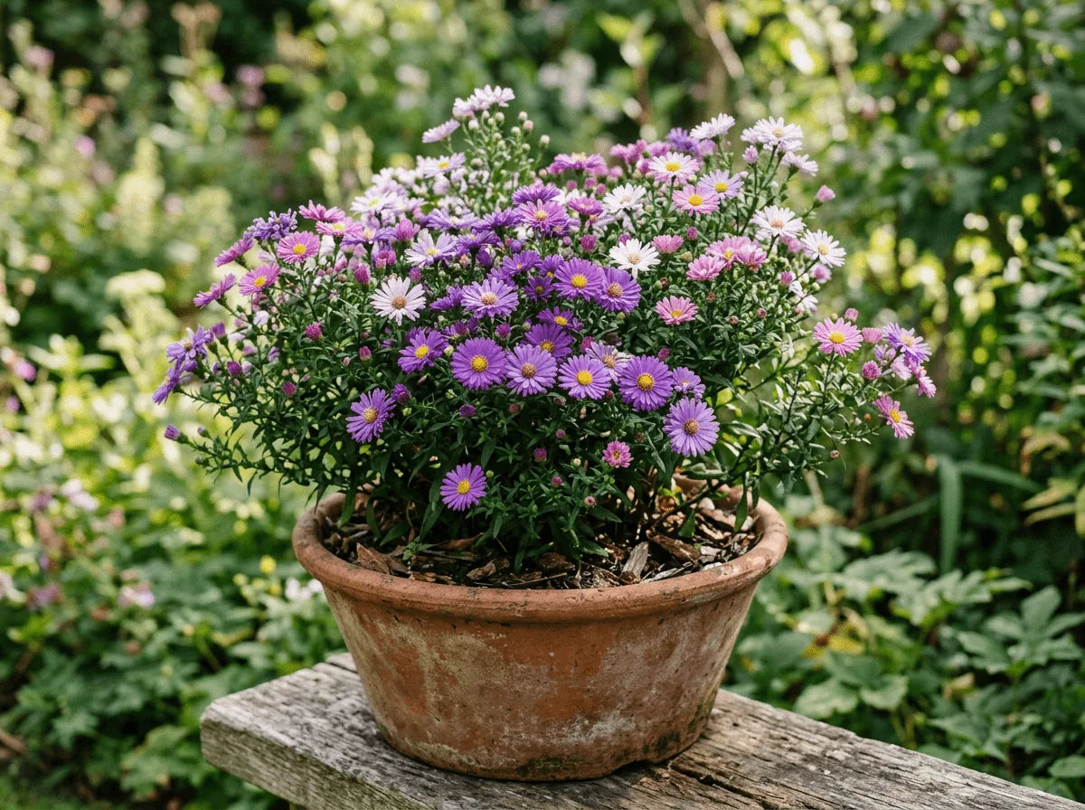 Asters frø i krukker