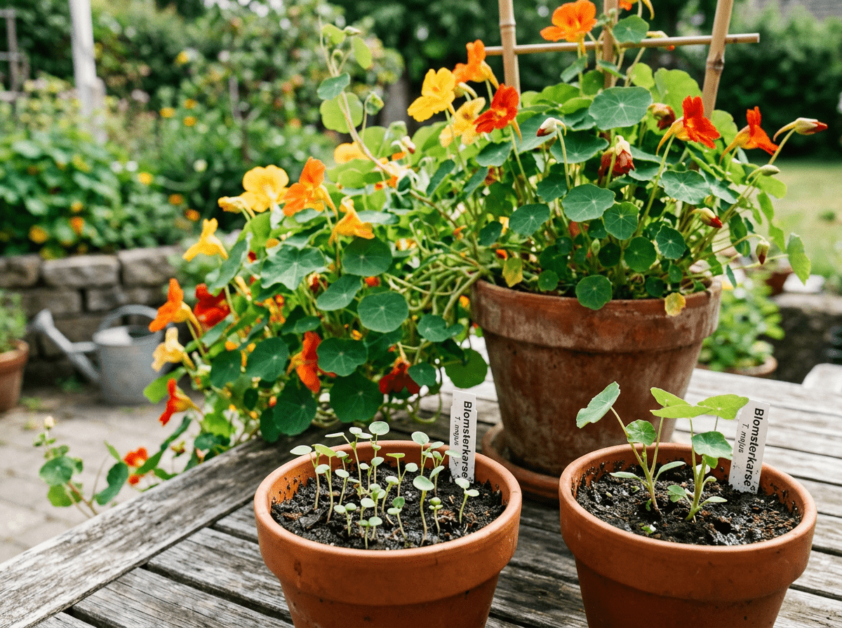 blomsterkarse frø i krukker