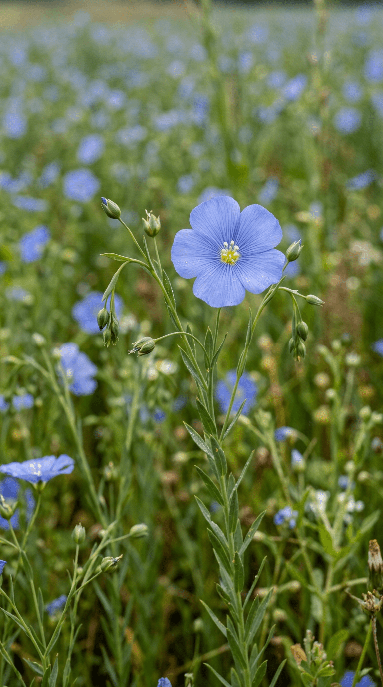 Hør blomst frø