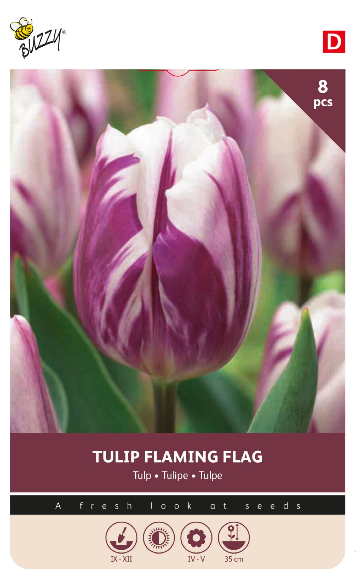 Tulipan 'Flaming Flag' 11/12 cm – 8 løg