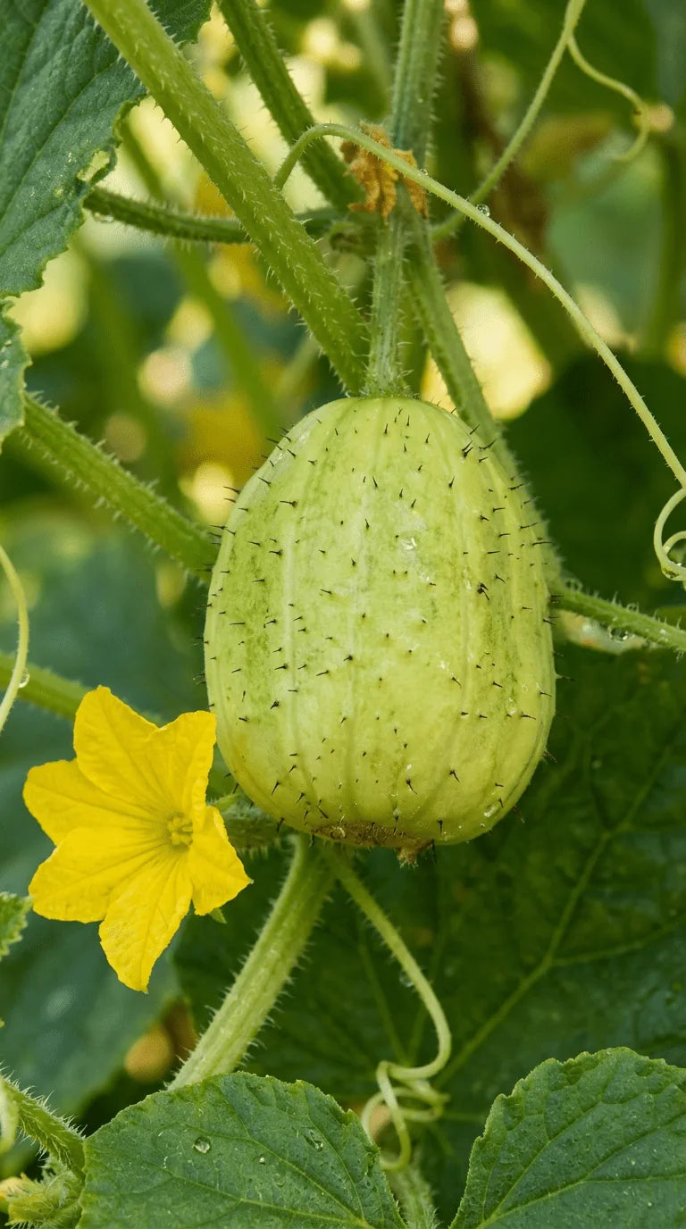 Agurk Crystal Apple frø – foto af agurkplanten