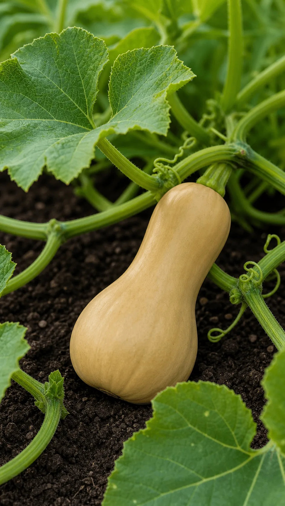 Butternutsquash 'Waltham Butternut' frø – foto af planten med frugter