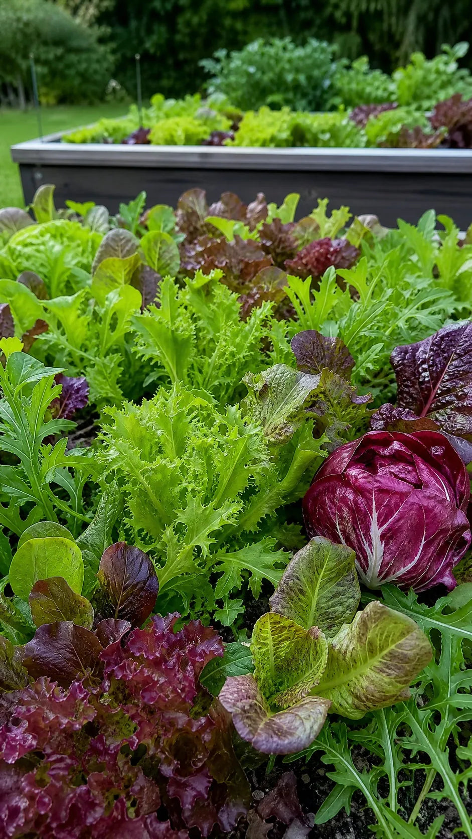 Fransk salatblanding 'Mesclun' frø – foto af grøntsagsplanten