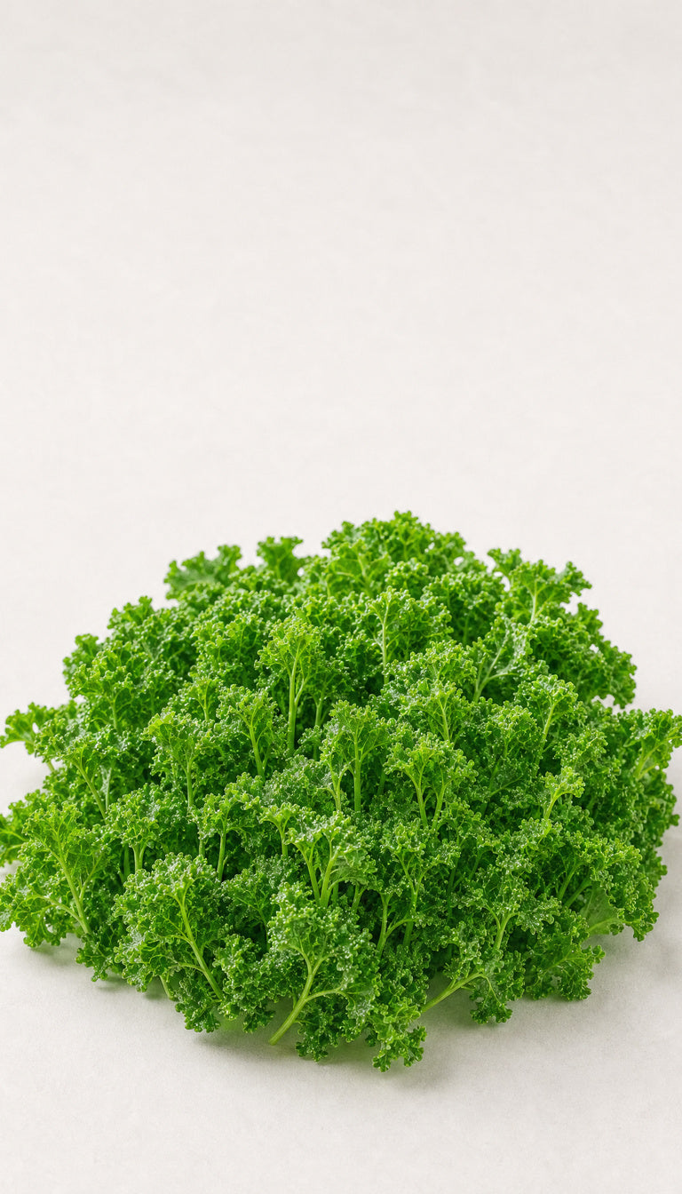 Krøllet grønkål som plantebillede, mere afstand, 768 x 1344 px