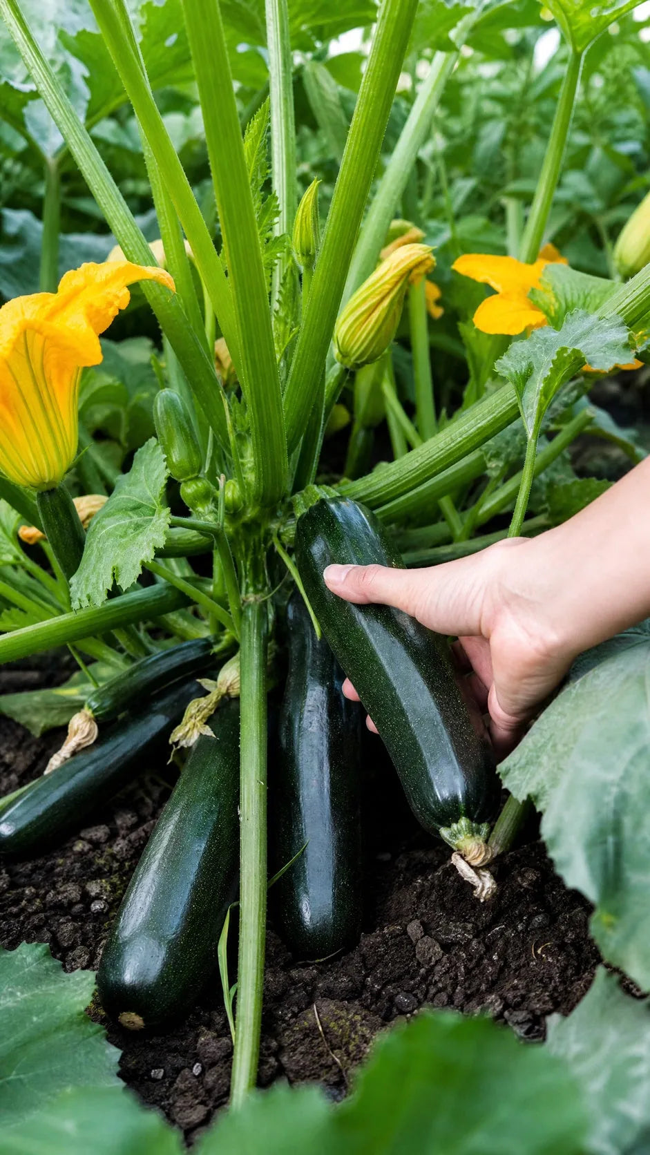 Sommersquash 'Black Beauty' frø – foto af grøntsagsplanten