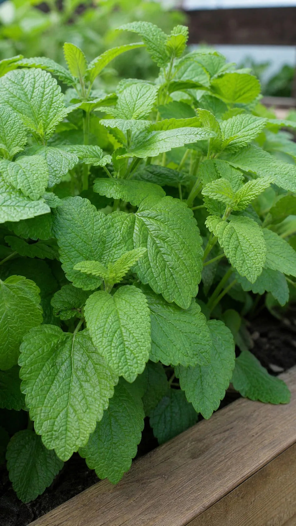 Citronmelisse i urtehavebed