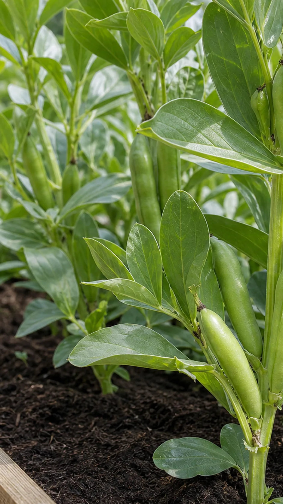 Hestebønne 'Witkiem' frø – foto af hestebønneplanten med grønne bælge