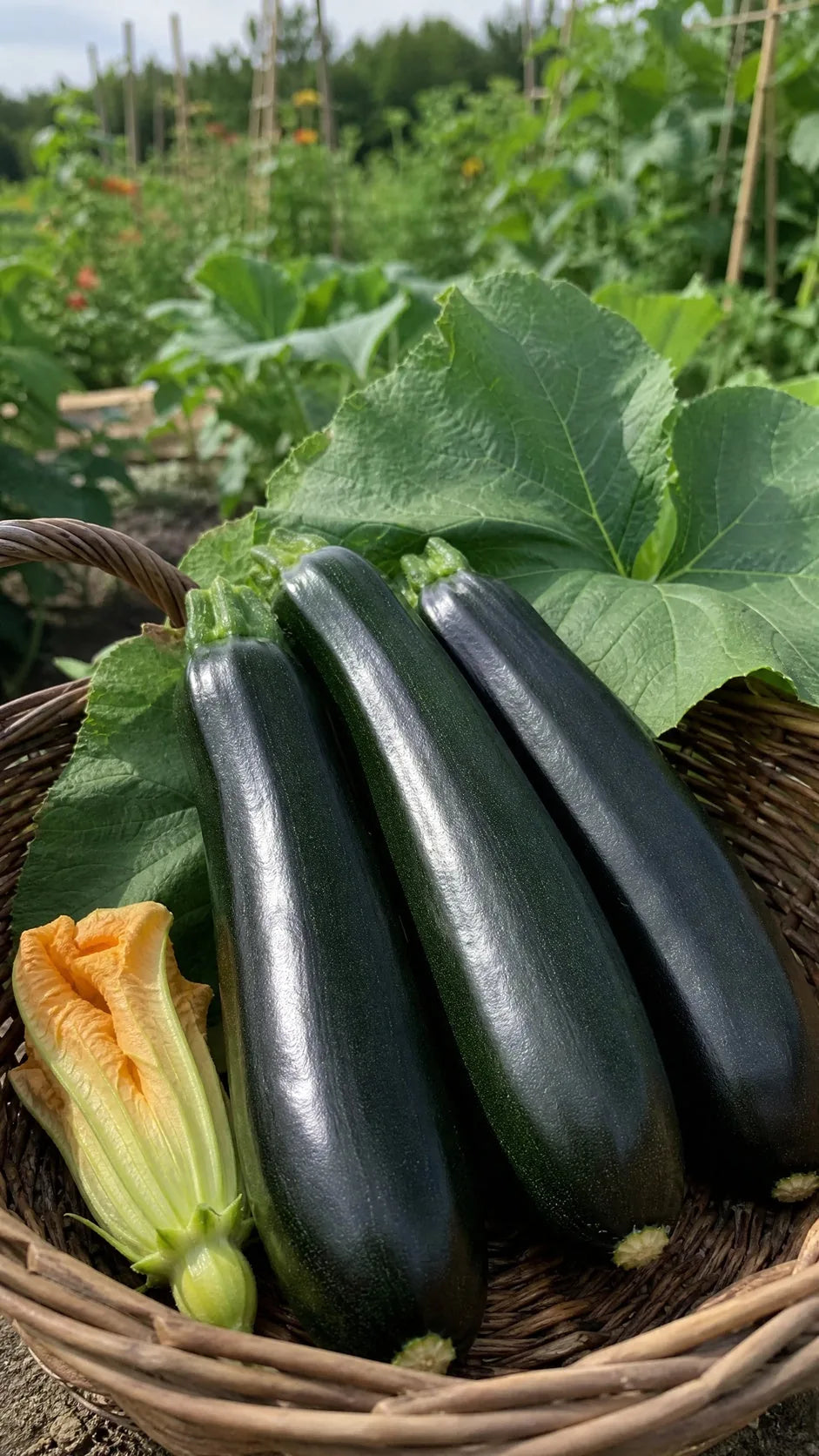 Sommersquash 'Black Beauty' frø – foto af grøntsagsplanten