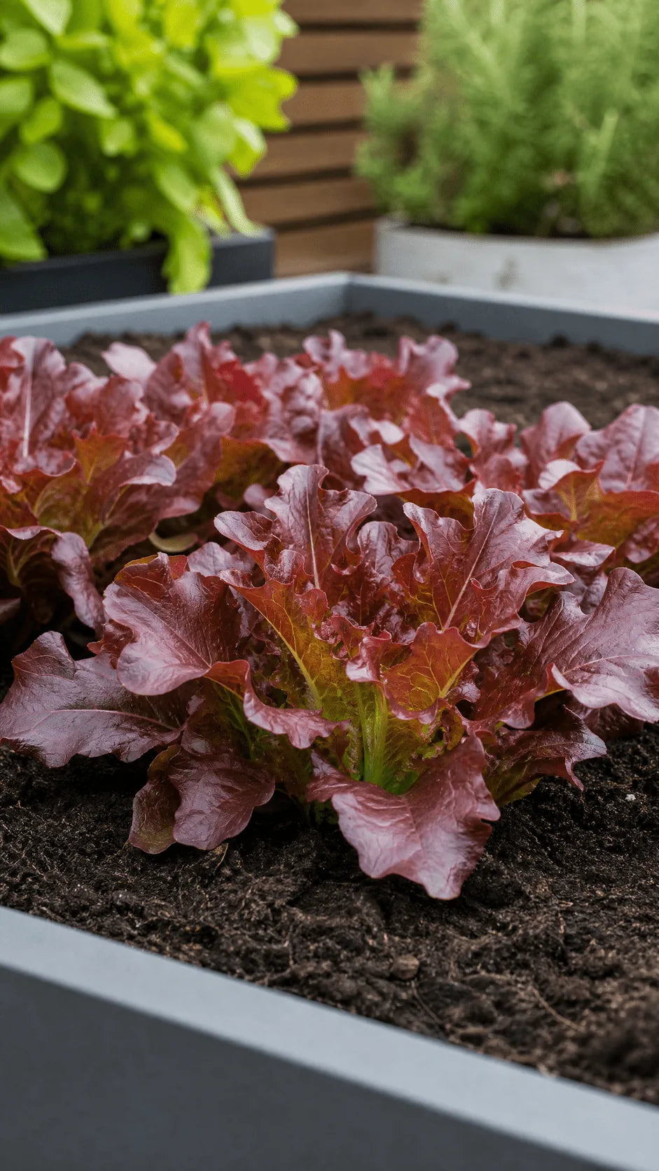 Pluksalat 'Red Salad Bowl' frø – foto af grøntsagsplanten